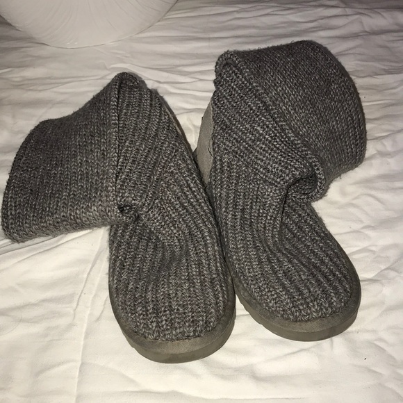Grey Knit Ugg Boots - Picture 2 of 7